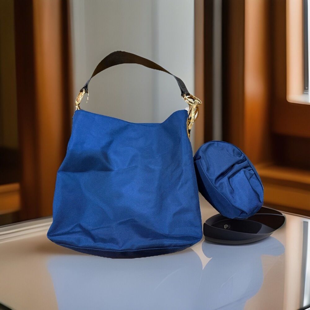JPK Paris 75 Medium Blue Fabric Tote Shoulder Bag WITH Matching Cosmetic Pouch